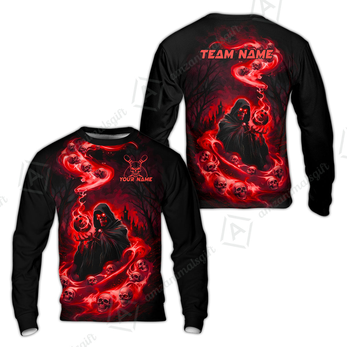 Custom Bowling Jersey Polo Shirt, Fiery Pool Shark, Custom Bowling Jersey Team Shirt For Players With Name & Team Name