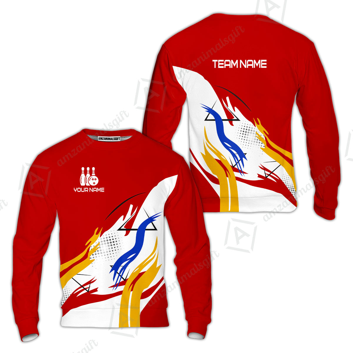 Customize Name, Team Name Bowling Jersey, Bowling Team Jersey Multicolor Polo Quarter-Zip Shirts, Custom Bowling Uniforms Jerseys