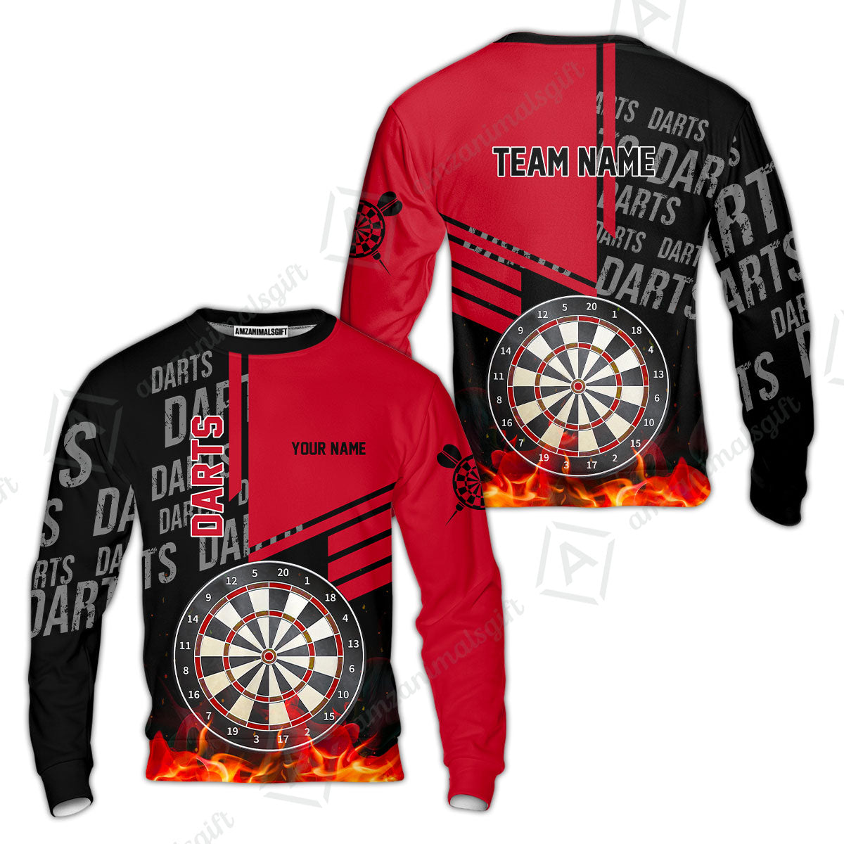 Custom Turquoise Fire Darts Unisex Polo, Custom Darts League Team Jersey Polo , Custom Darts Team Jerseys Uniform