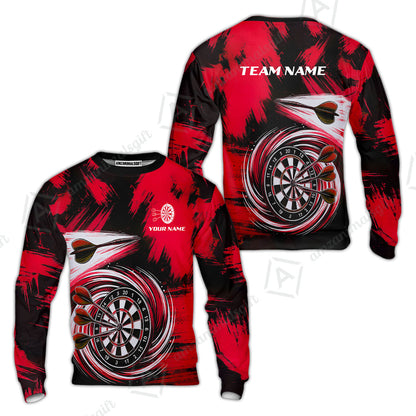 Customized Darts Sweatshirt, Darts Colorful Wave Custom Name Team Name Sweatshirt For Darts Player