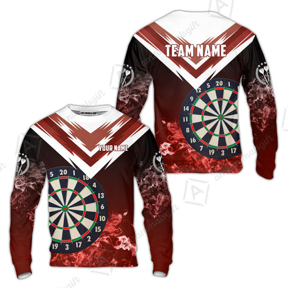 Custom Smoke Multi-Color Darts Quarter-Zip Team Shirts, Customized Name Team Name Darts Team Jerseys Uniform