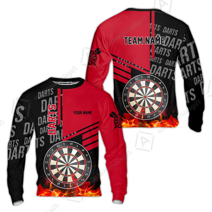Custom Fire Darts Men Polo Team Shirts, Custom Darts League Team Jersey Polo , Custom Darts Team Jerseys Uniform