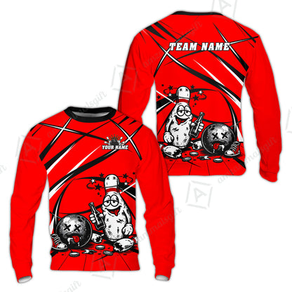 Custom Bowling Jersey Polo Shirt, Drunk Bowling Pin And Ball, Custom Bowling Jersey Team Shirt For Players With Name & Team Name