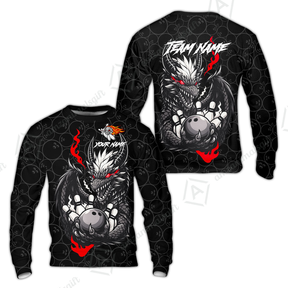 Custom Badass Dragon Bowling Jersey Polo Shirt, Custom Badass Dragon Bowling Team Shirt For Players With Name & Team Name