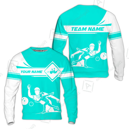 Customized Bowling Sweatshirt, Men And Women Playing Bowling Ball Sweatshirt Uniform Multicolor For Bowlers