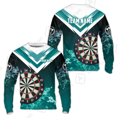 Custom Smoke Multi-Color Darts Quarter-Zip Team Shirts, Customized Name Team Name Darts Team Jerseys Uniform