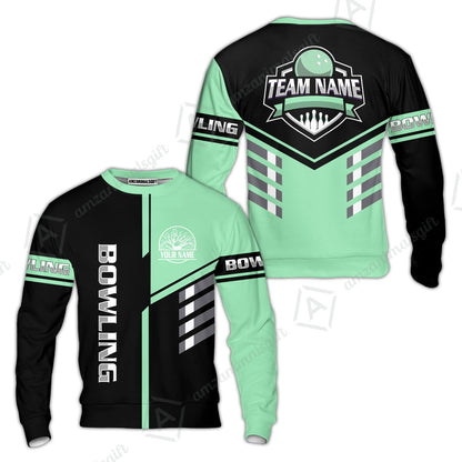 Custom Bowling Team Shirt – Modern Split Design Multicolor Option Personalized Jersey Bowling Uniform For League Players