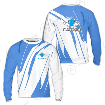 Custom Bowling Team Jerseys Polo Shirts, Ocean Blue Yellow Bowling uniforms, Custom Bowling Shirts With Personalized Name And Team Name