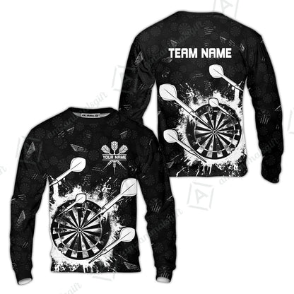 Customized Darts Sweatshirt, Darts Grunge Dartboard Sweatshirt Team Style Jersey for Darts Players