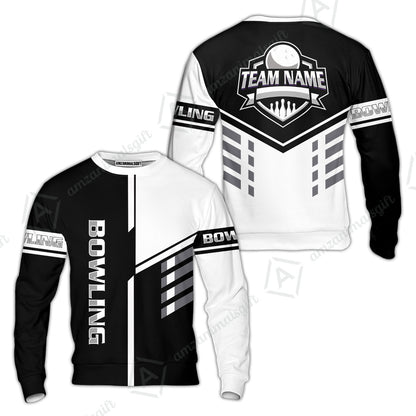Custom Bowling Team Shirt – Modern Split Design Multicolor Option Personalized Jersey Bowling Uniform For League Players