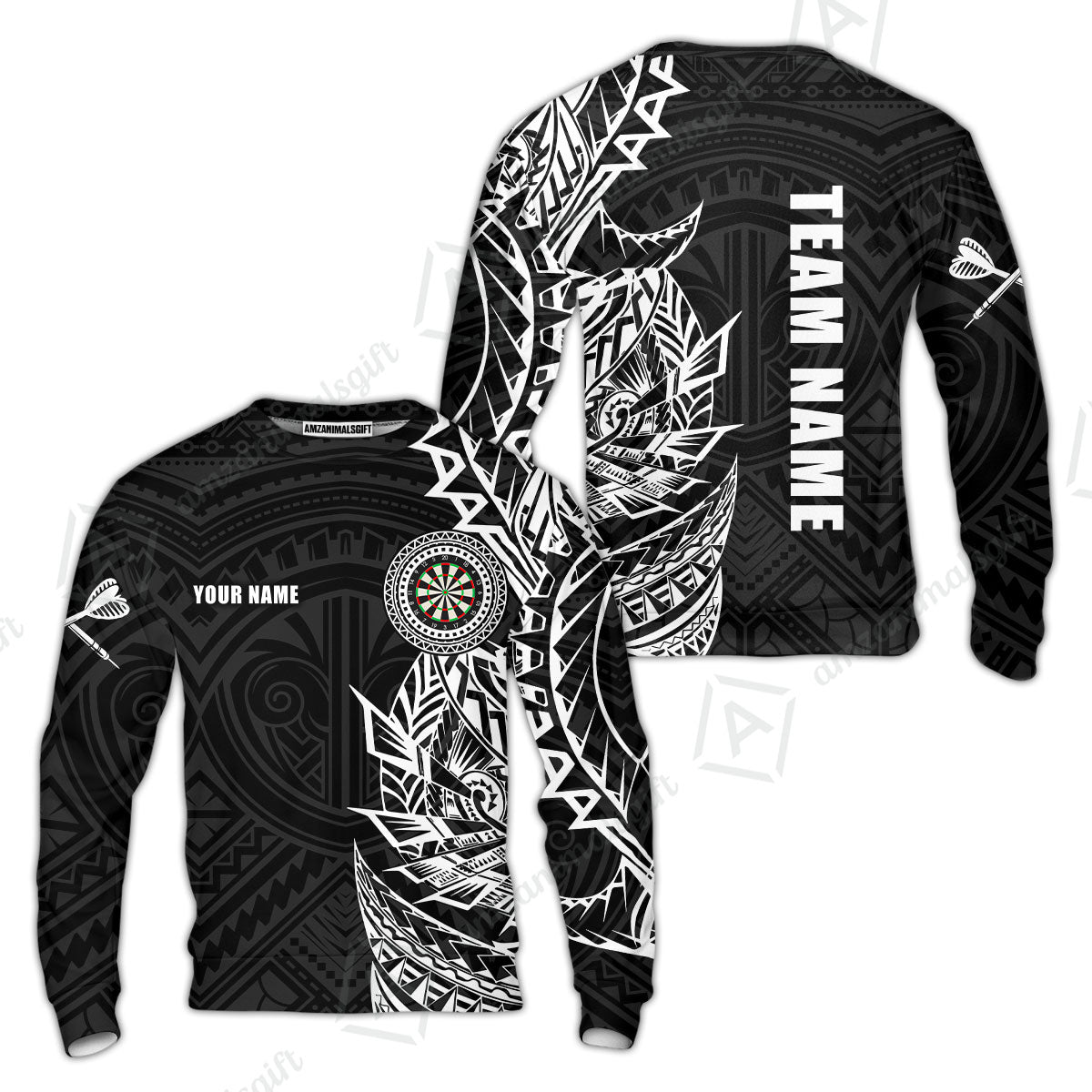 Custom Tribal Darts Team Men Polo Shirts, Darts uniforms Tribal Darts Personalized Name And Team Name