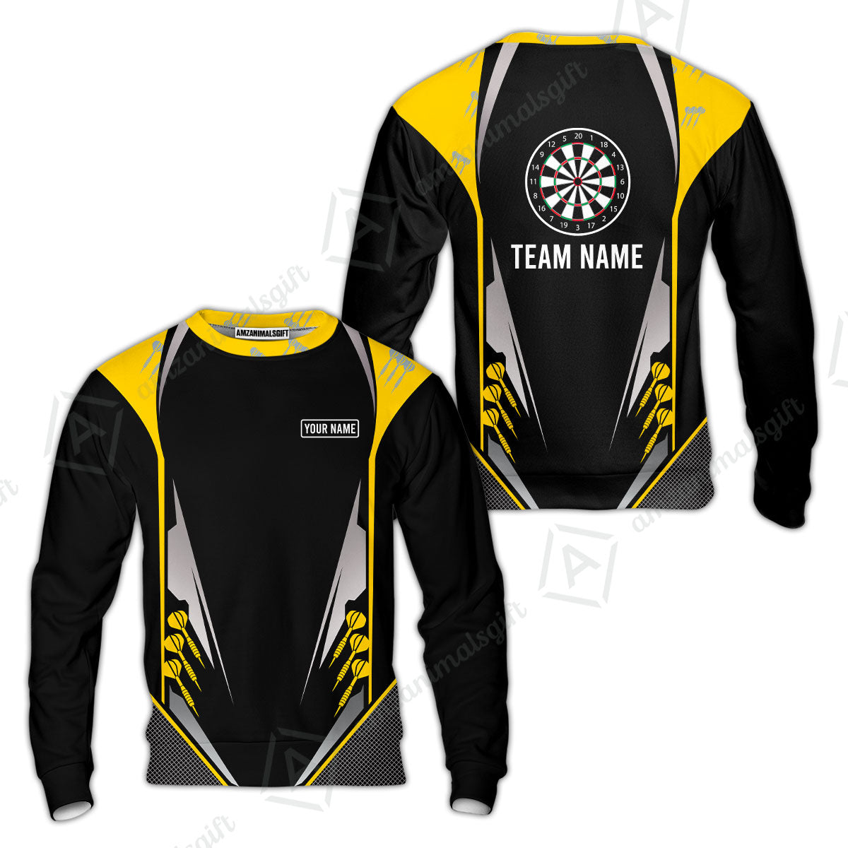 Customized Name & Text Darts Sweatshirt, Personalized Darts Team Sweatshirt For Summer - Gift For Darts Lovers, Darts Players Uniforms