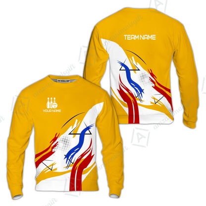 Customize Name, Team Name Bowling Jersey, Bowling Team Jersey Multicolor Polo Quarter-Zip Shirts, Custom Bowling Uniforms Jerseys