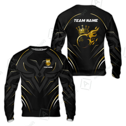 Customized Bowling Sweatshirt, Custom Crown Bowling Uniform Hawaiian Jersey, Multicolor Team Style Jersey for Bowlers