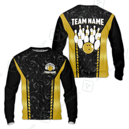 Custom Bowling Unisex Polo Shirts, Bowling Team Jersey Pattern, Bowling uniforms Ball & Pins Multicolor Options