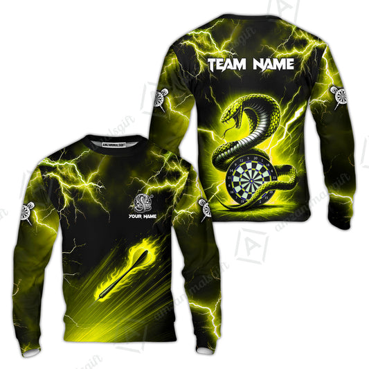 Customized Darts Sweatshirt, Darts Thunder Lightning Cobra Snake Multicolor Sweatshirt For Darts Player
