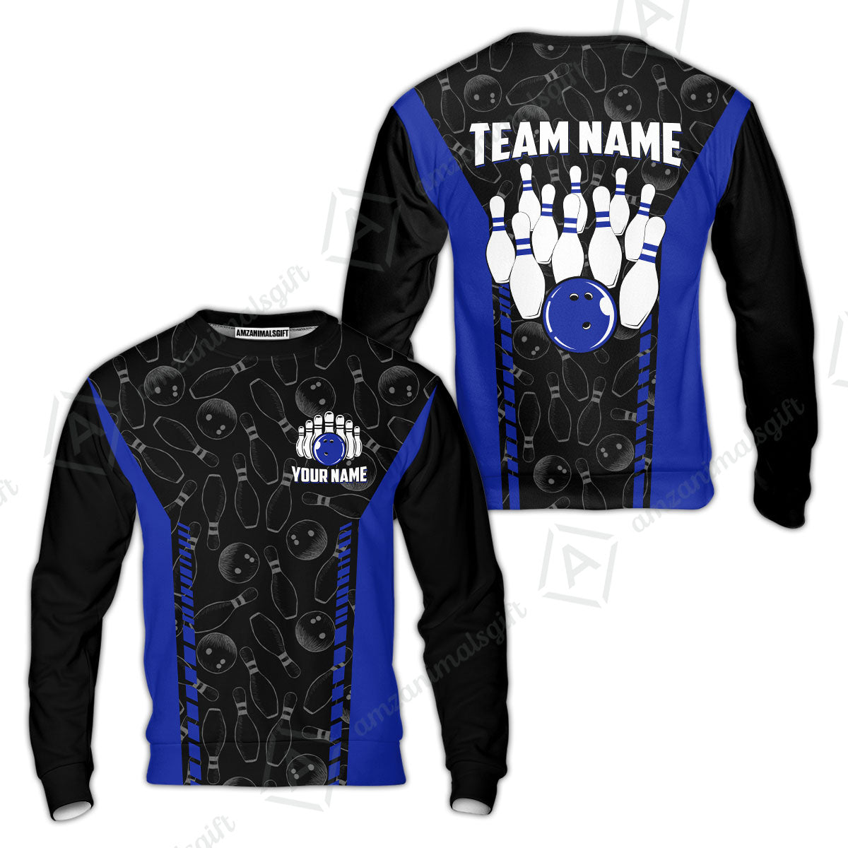 Custom Bowling Unisex Polo Shirts, Bowling Team Jersey Pattern, Bowling uniforms Ball & Pins Multicolor Options