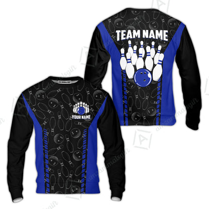 Custom Bowling Unisex Polo Shirts, Bowling Team Jersey Pattern, Bowling uniforms Ball & Pins Multicolor Options