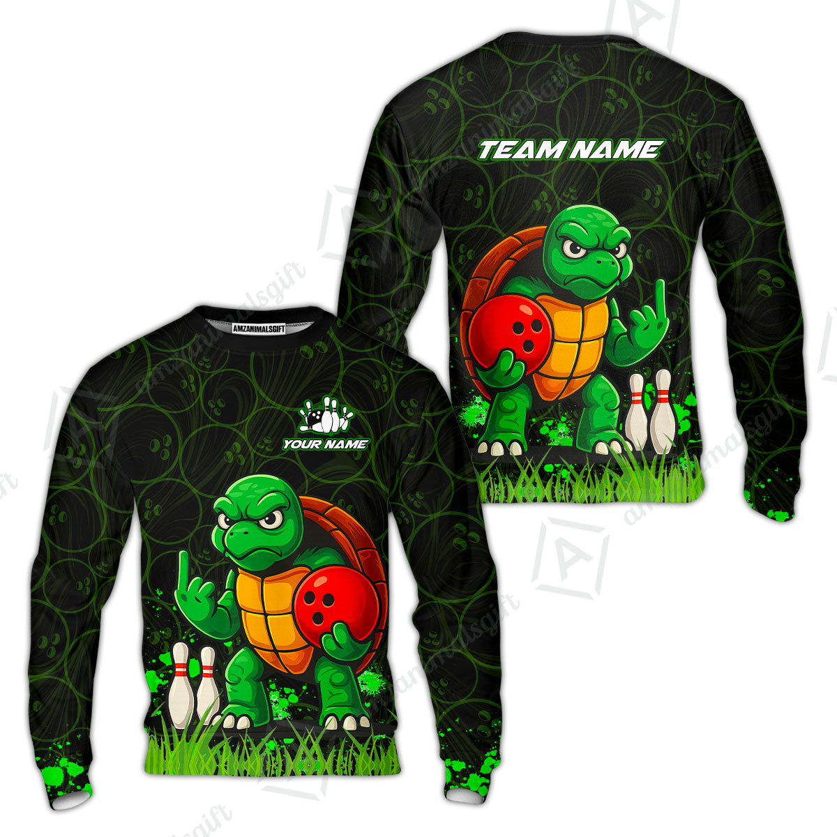 Customized Bowling Unisex Polo Shirt, Bowling Ninja Turtle, Bowling Uniform - Personalized Name And Team Name