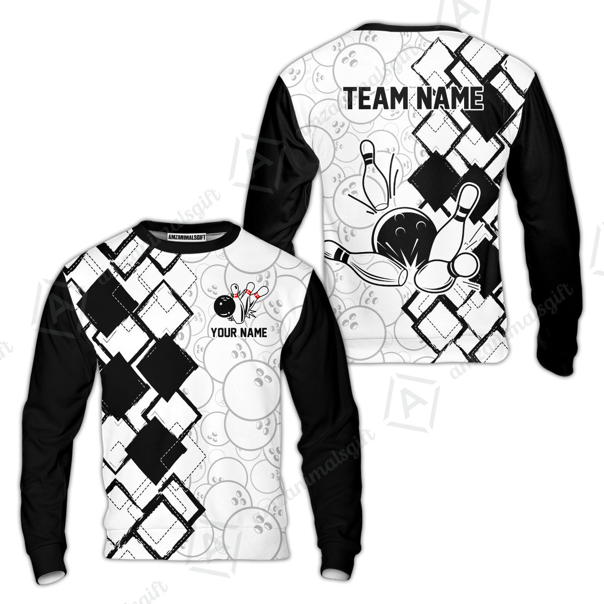 Custom Bowling Team Jersey League Bowling Unisex Polo Shirts, Bowling uniforms Ball & Pins Personalized Bowling Name And Team Name