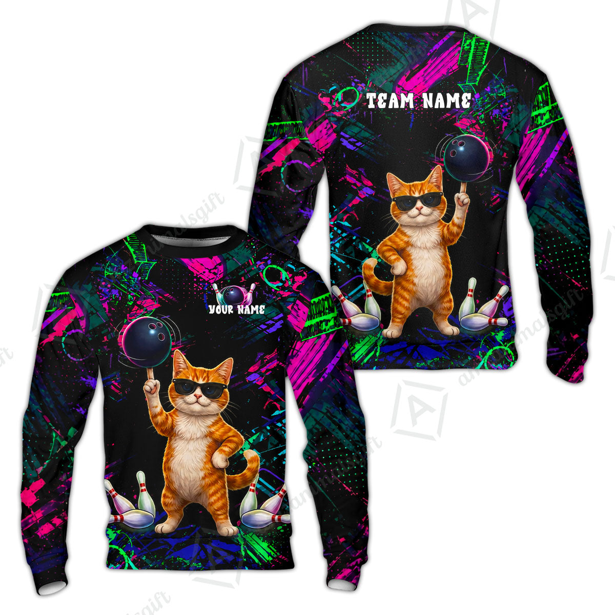 Custom Bowling Jersey Polo Shirt, Cool Cat Roller, Custom Bowling Jersey Team Shirt For Players With Name and Team Name