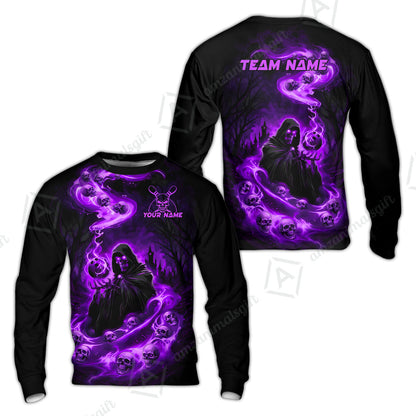 Custom Bowling Jersey Polo Shirt, Fiery Pool Shark, Custom Bowling Jersey Team Shirt For Players With Name & Team Name