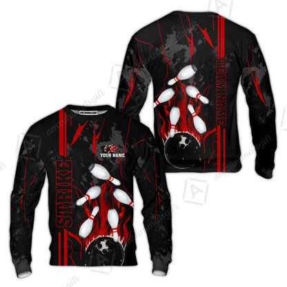 Custom Team Name Bowling Strike Team  Bowling Jersey - Custom Name Bowling Strike Personalized Bowling Polo Shirt - Uniform Shirt For Bowlers