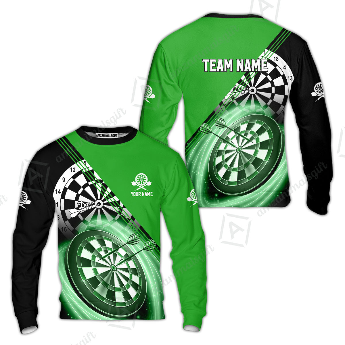 Custom Tailored Darts Team Jersey Polo Quarter-Zip Shirts, Customized Name Team Name Darts Team Jerseys Uniform