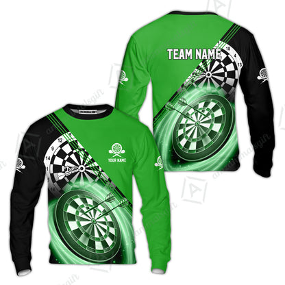 Custom Tailored Darts Team Jersey Polo Quarter-Zip Shirts, Customized Name Team Name Darts Team Jerseys Uniform
