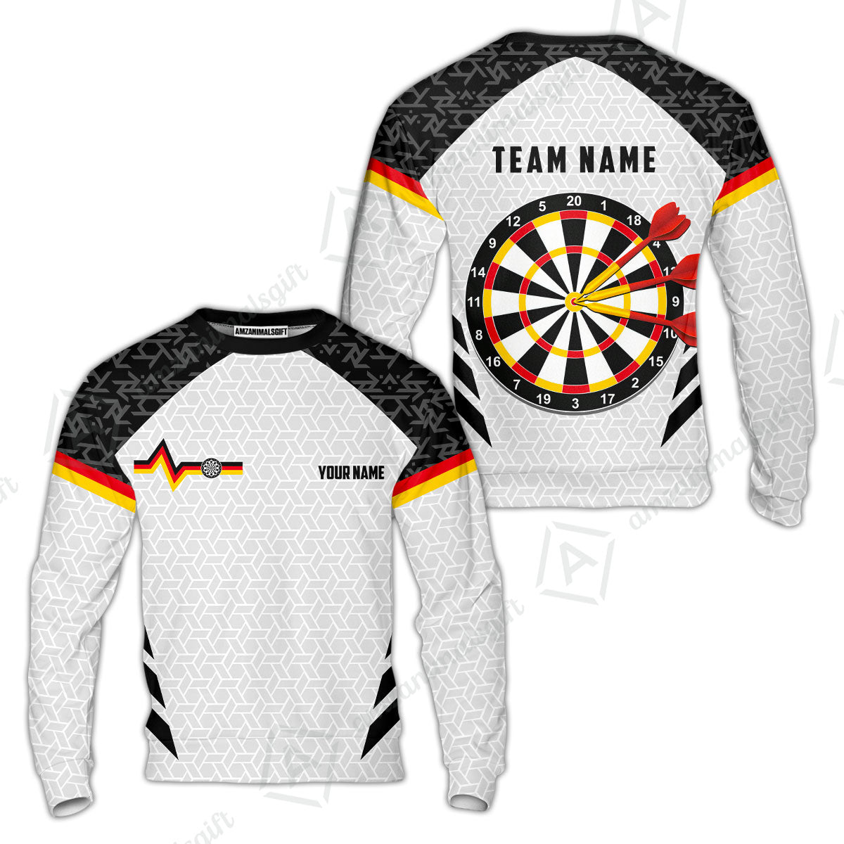 Custom Germany Darts Quarter-Zip Polo Shirt, Personalized Darts For Team Quarter-Zip Polo Shirt