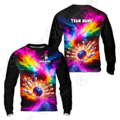 Custom Cosmic Bowling Night Jersey Polo Shirt, Custom Cosmic Bowling Night Jersey Team Shirt For Players With Name & Team Name