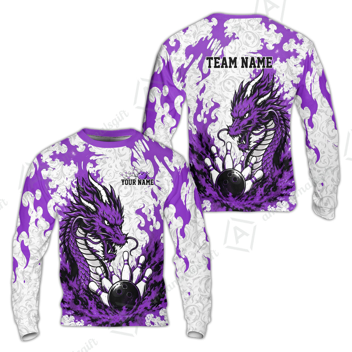 Custom Bowling Jersey Polo Shirt, Fierce Crimson Fire Dragon Strike, Custom Bowling Jersey Team Shirt For Players With Name and Team Name