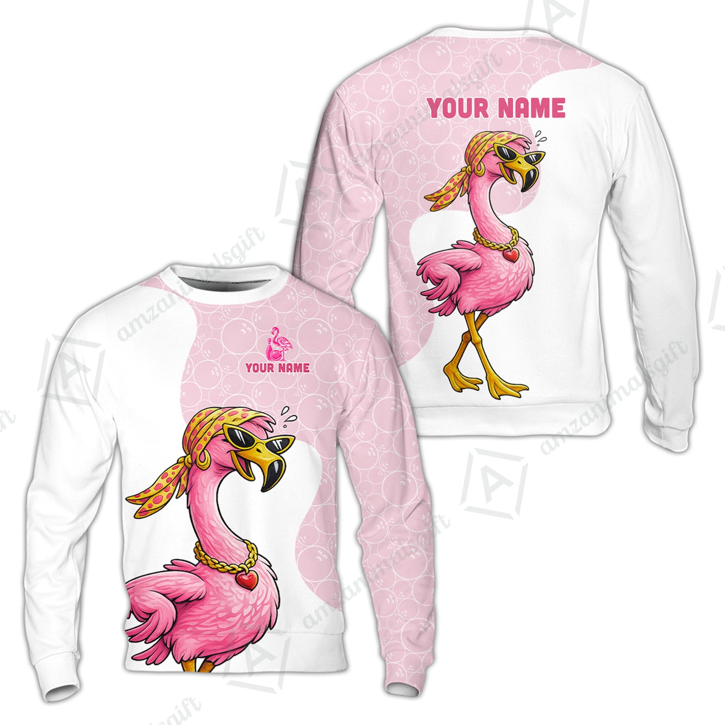 Custom Bowling Women Polo Shirt, Swag Flamingo Bowling Custom Bowling Polo Team Shirt For Players With Name & Team Name