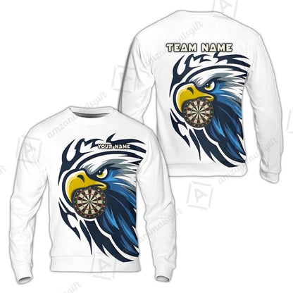 Custom Majestic Eagle Mascot Darts Jersey Polo Shirt, Custom Majestic Eagle Mascot Dart Jersey Team Shirt For Players With Name & Team Name