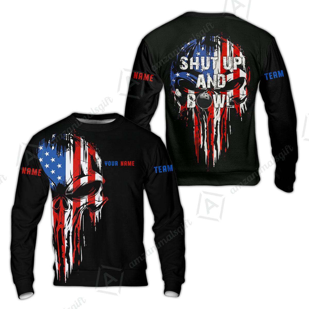 Custom Bowling Jersey Polo Shirt,  Skull Bowling, Custom Bowling Jersey Team Shirt For Players With Name and Team Name