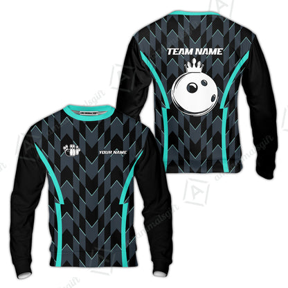 Custom Turquoise Camo Bowling Team Jersey Polo Shirts, Bowling Team Uniforms Jerseys, Personalized Name And Team Name