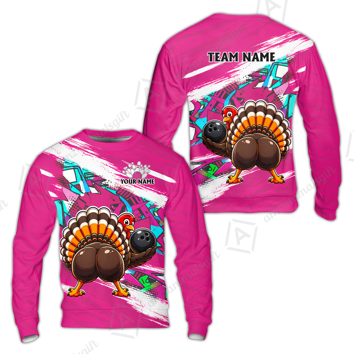 Custom Bowling Jersey Polo Shirt, Turkey Bowling, Personalized Name And Team Name