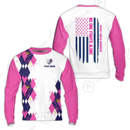 Custom Bowling Jersey Polo Shirt, No One Fights Alone, Personalized Name And Team Name