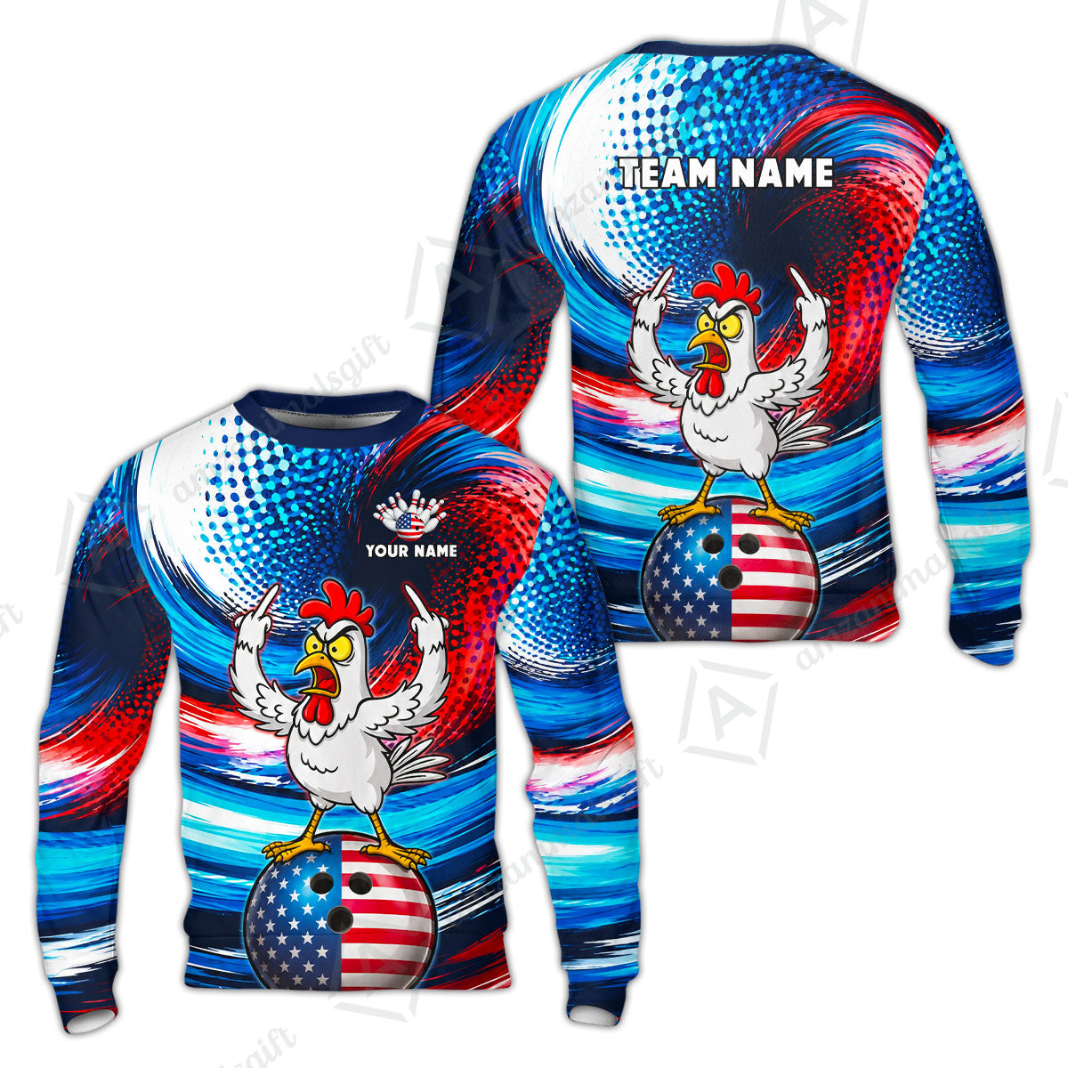 Custom Bowling Jersey Polo Shirt, Bad Chicken, Custom Bowling Jersey Team Shirt For Players With Name and Team Name