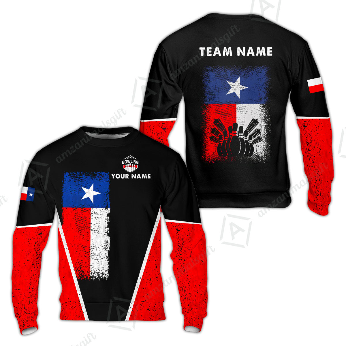 Custom Bowling Jersey Polo Shirt, Texas Stricker, Custom Bowling Jersey Team Shirt For Players With Name and Team Name