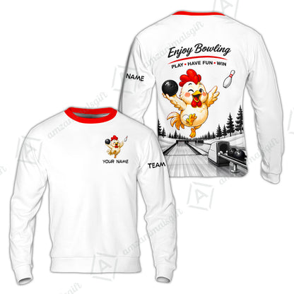 Custom Bowling Jersey Polo Shirt, Enjoy Bowling, Custom Bowling Jersey Team Shirt For Players With Name and Team Name