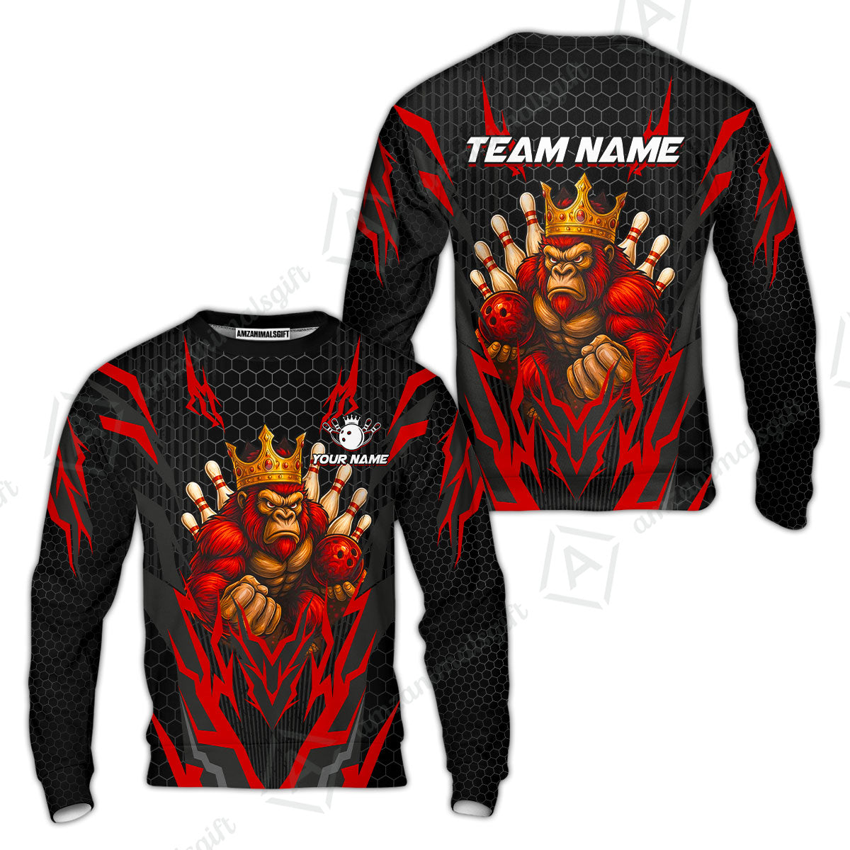 Custom Bowling Team Jerseys Polo Shirts, King Kong Bowling uniforms - Personalized Name And Team Name