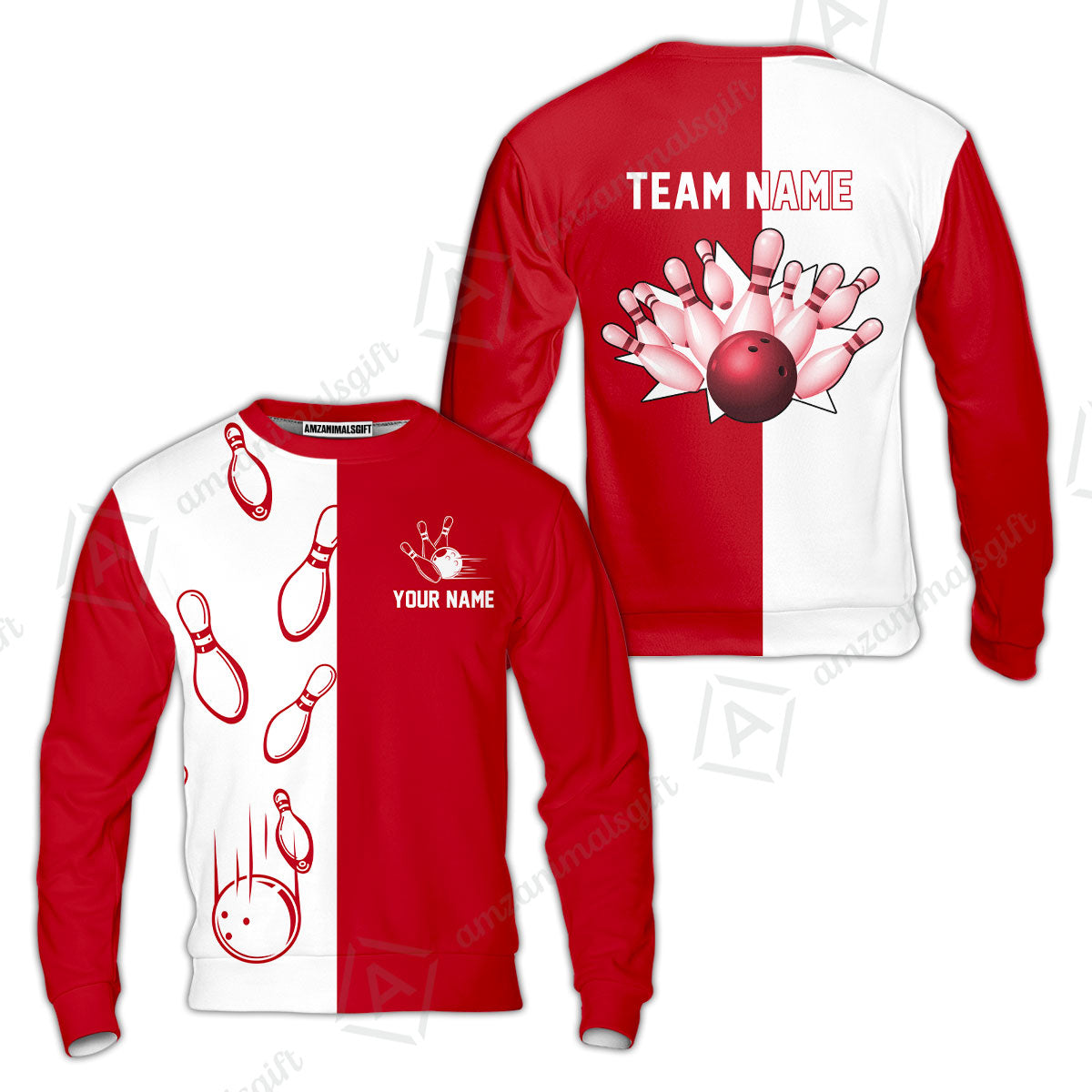 Custom Bowling Polo Shirts, Red And White Retro Vintage Bowling Polo Shirts For Men Custom Bowling Team Jerseys