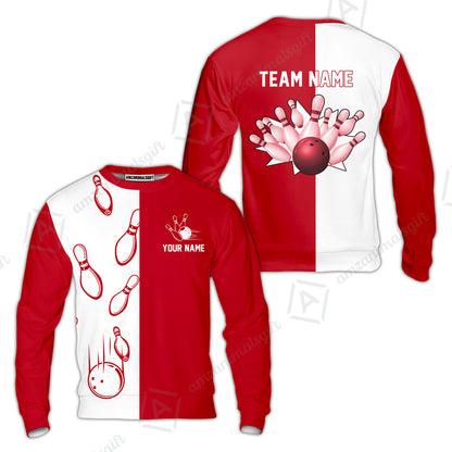 Custom Bowling Polo Shirts, Red And White Retro Vintage Bowling Polo Shirts For Men Custom Bowling Team Jerseys