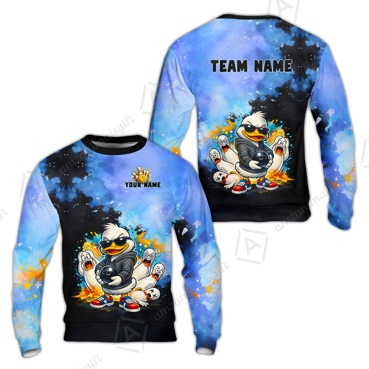 Custom Bowling Polo Shirt, Funny Screaming Pins Bowling Custom Bowling Polo Team Shirt For Players With Name & Team Name