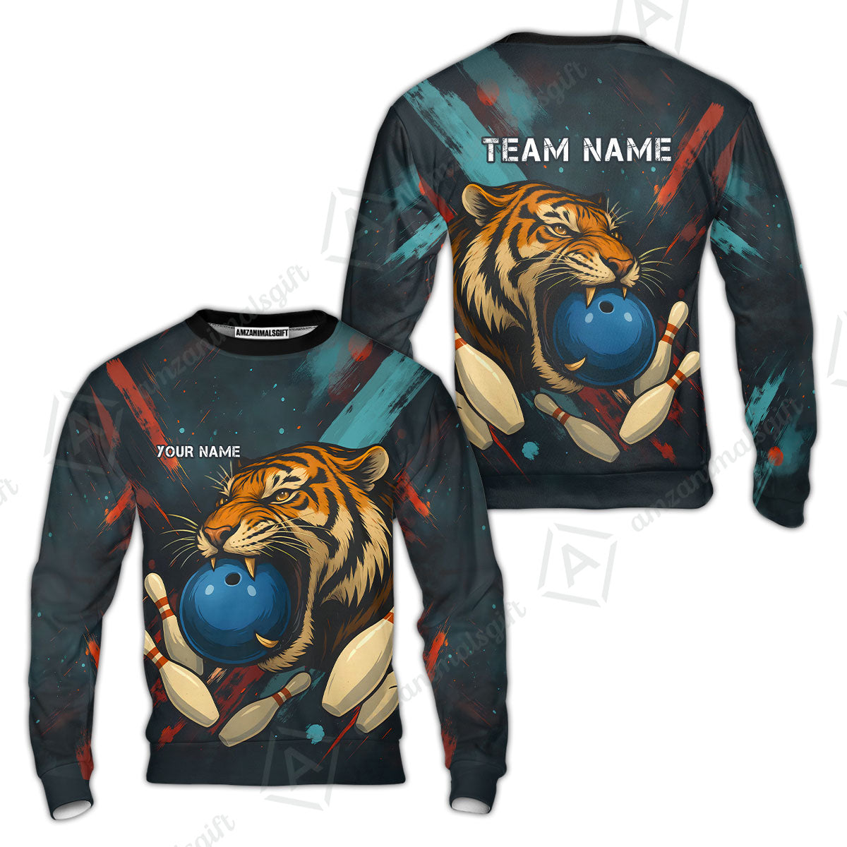 Custom Tiger Strike Bowling Team Jerseys Polo Shirts, Bowling uniforms,  Tiger Strike Bowling Personalized Name And Team Name