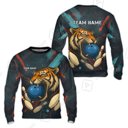 Custom Tiger Strike Bowling Team Jerseys Polo Shirts, Bowling uniforms,  Tiger Strike Bowling Personalized Name And Team Name
