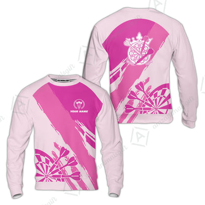 Customized Darts Women Polo Shirt, Light Dark Pink Team Shirt, Personalized Name Polo Shirt For Women - Perfect Gift For Darts Lovers, Darts Players