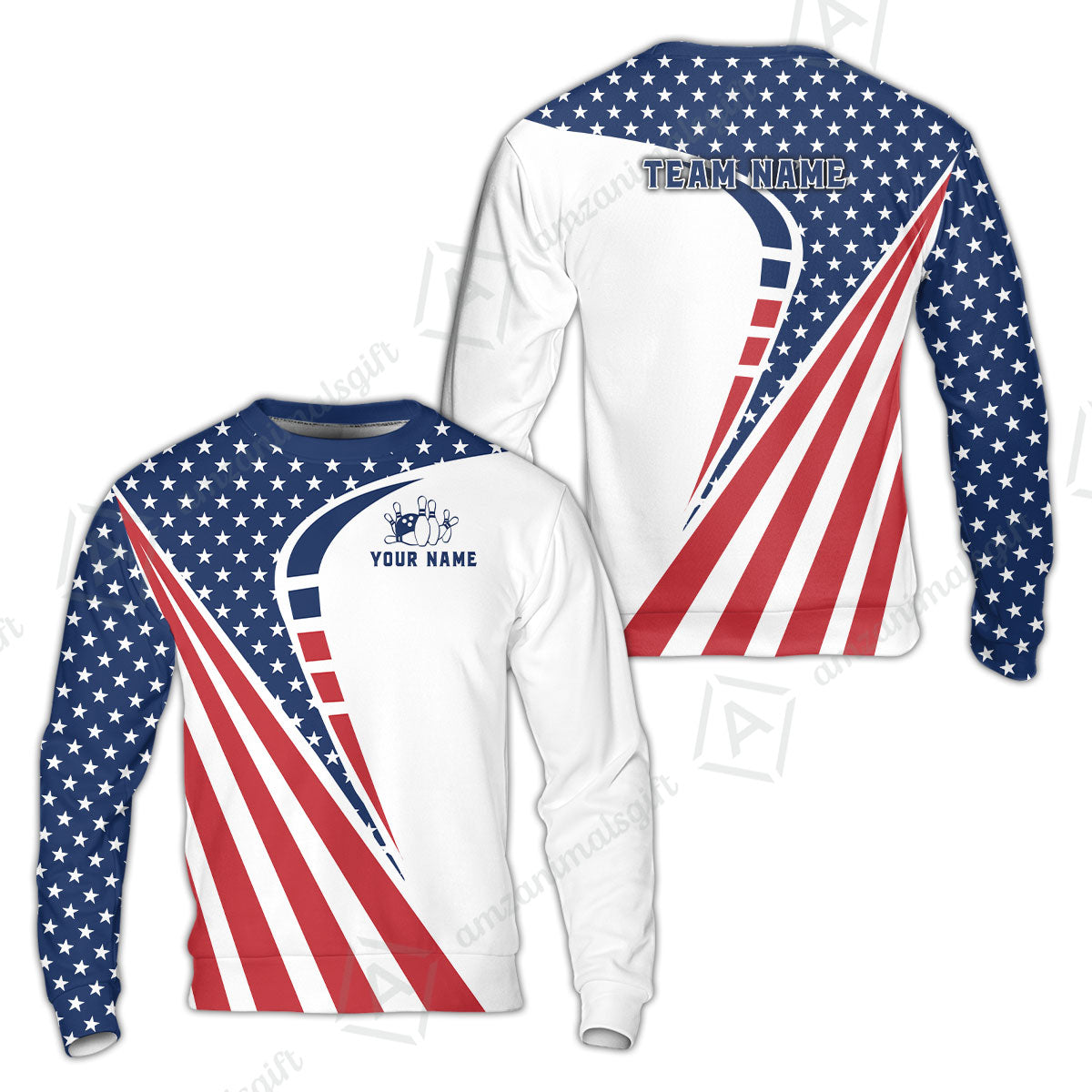 Custom Bowling Jersey Polo Shirt, 4th of July Patriotic Bowling, Custom Bowling Jersey Team Shirt For Players With Name & Team Name