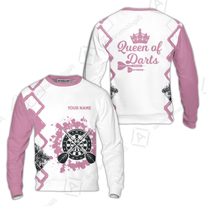 Customized Darts Women Polo Shirt, Queen of Darts Team Shirt, Personalized Name Polo Shirt For Women - Perfect Gift For Darts Lovers, Darts Players